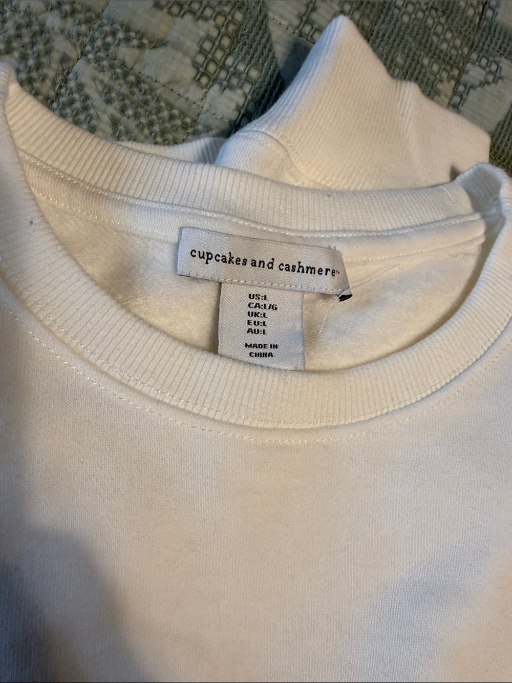 cupcakes & cashmere White Crewneck Sweater with Blue 'VACAY' Applique - Picture 2 of 4
